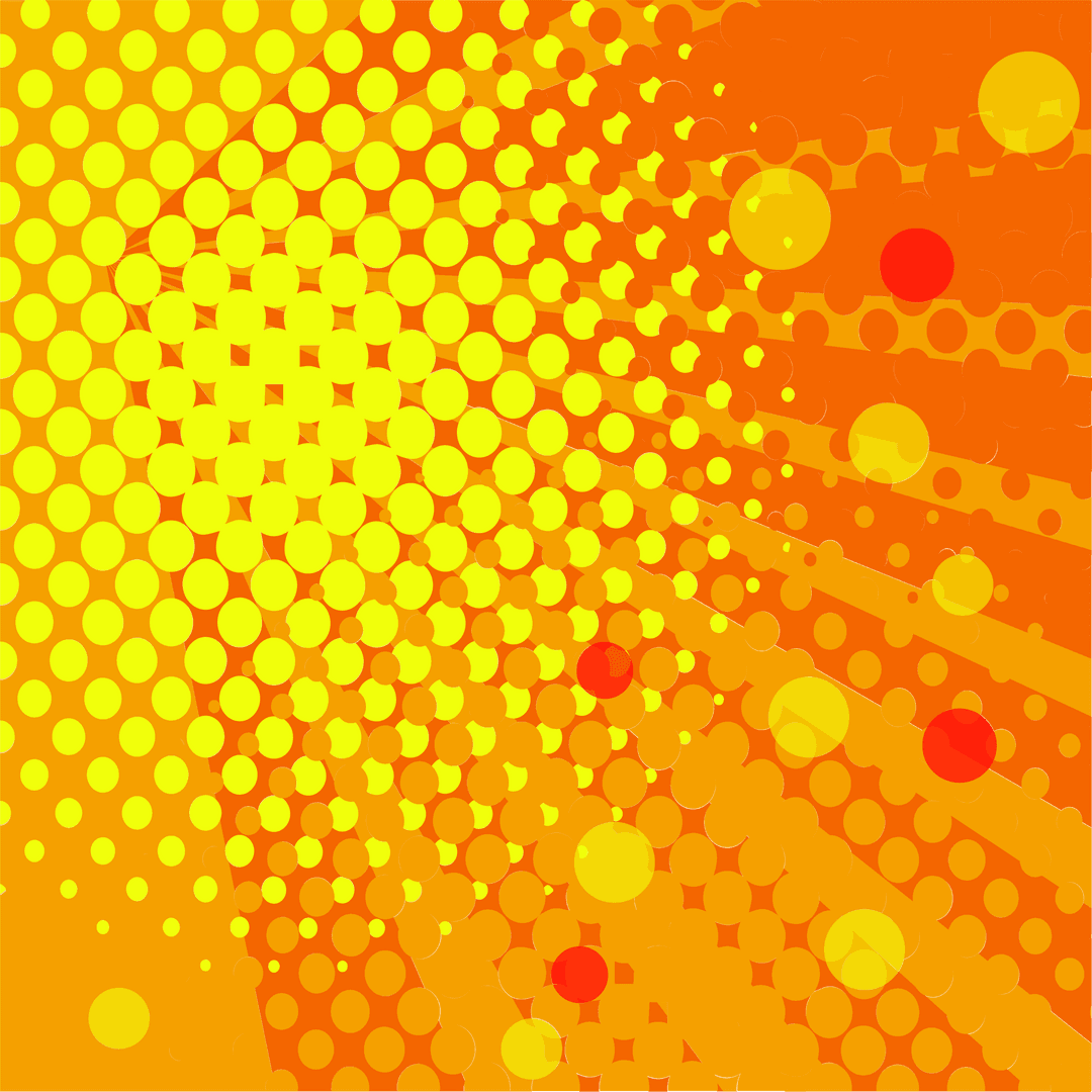 Vibrant Yellow Dots Pattern on Orange Transparent Vector Design