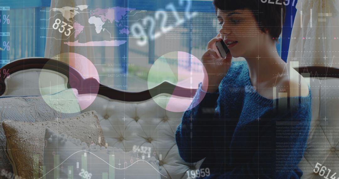 Business Analyst Artfully Discussing Chart Analysis At Home