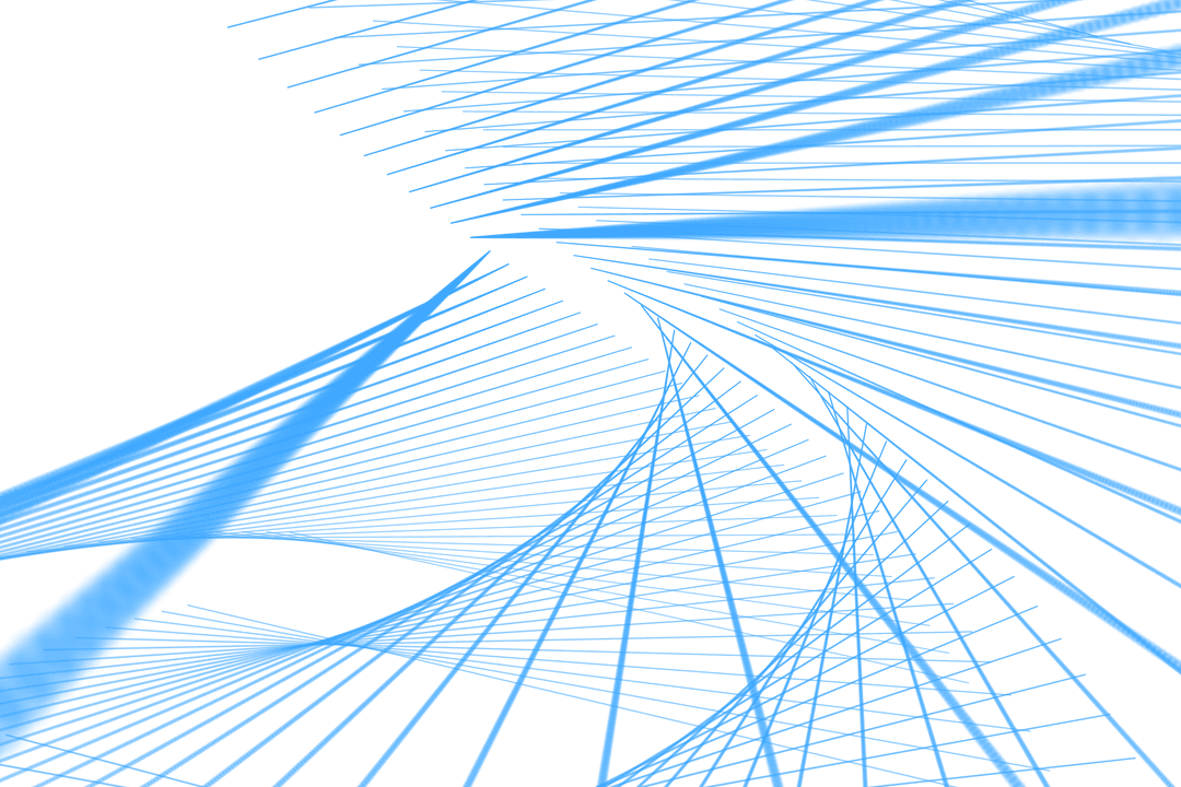 Abstract Blue Geometric Lines on Transparent Background