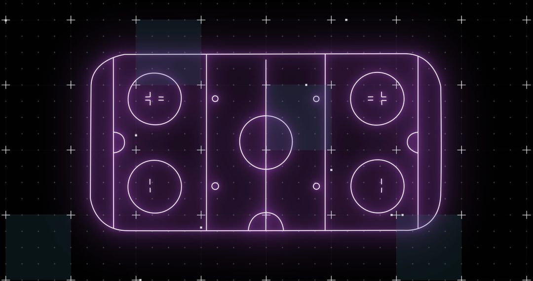 Abstract Glowing Ice Hockey Rink Diagram With Futuristic Design