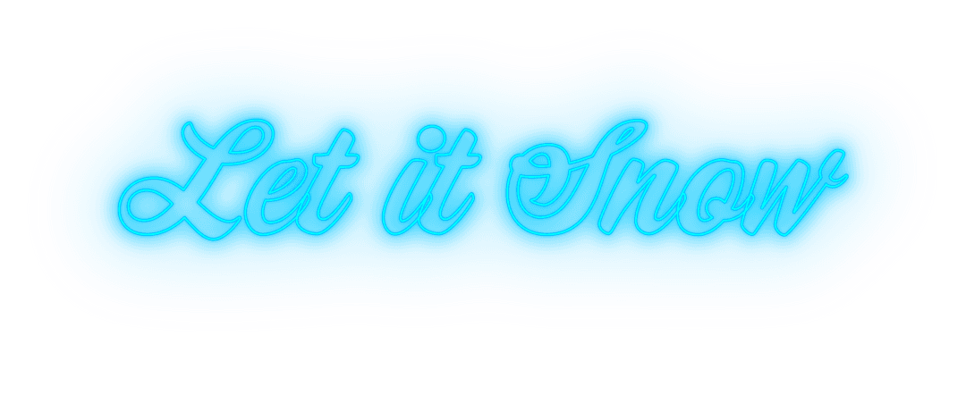 Transparent neon blue let it snow christmas text design