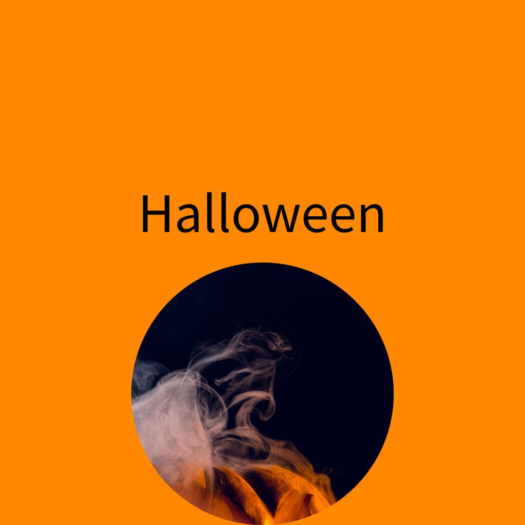 Smoke Effect with Halloween Theme on Orange Background
