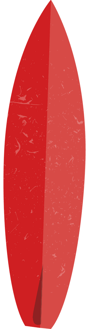 Red Surfboard Flat Design with Textured Two-Tone Finish