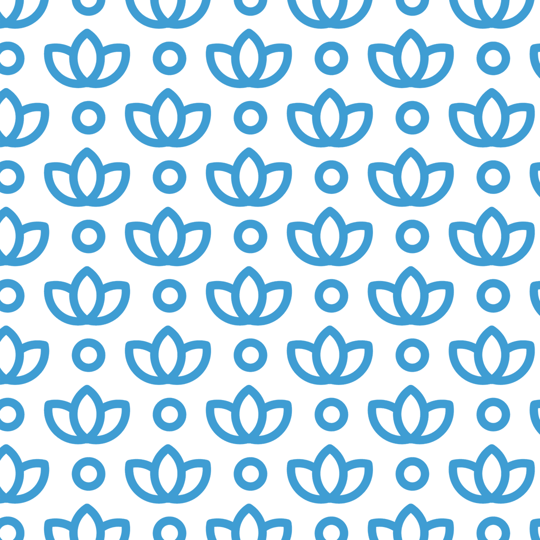 Transparent Pattern of Blue Lotus and Circles in Repetitive Design