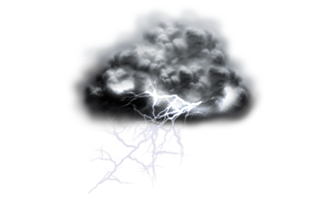 Transparent Storm Cloud with Striking Lightning Illustration