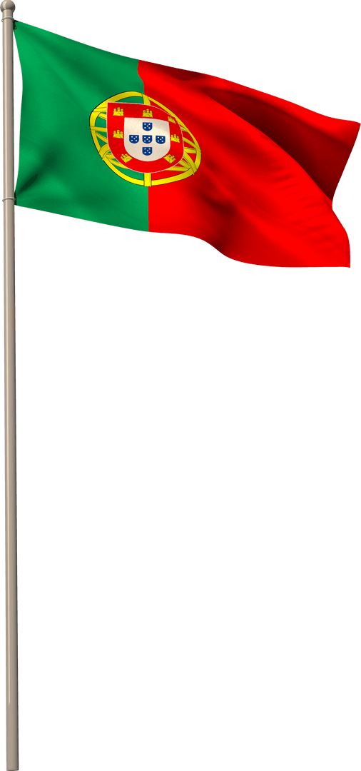 Portuguese Flag Illustration on Transparent Background