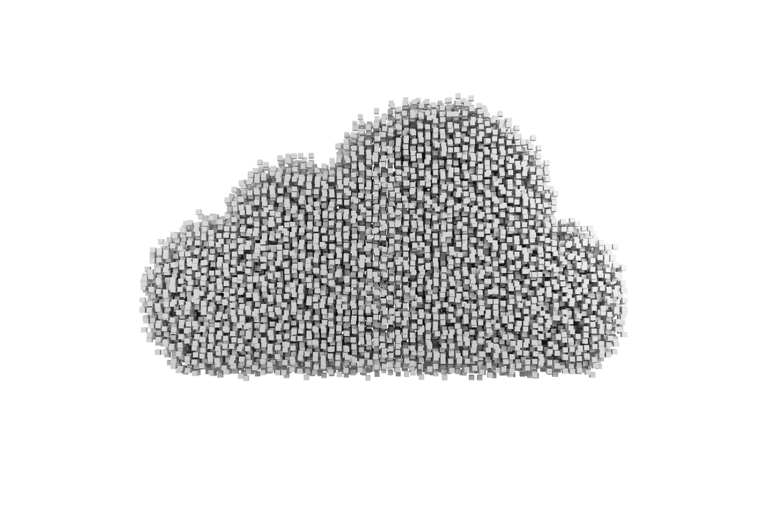Digital Illustration of Pixelated Cloud on Transparent Background
