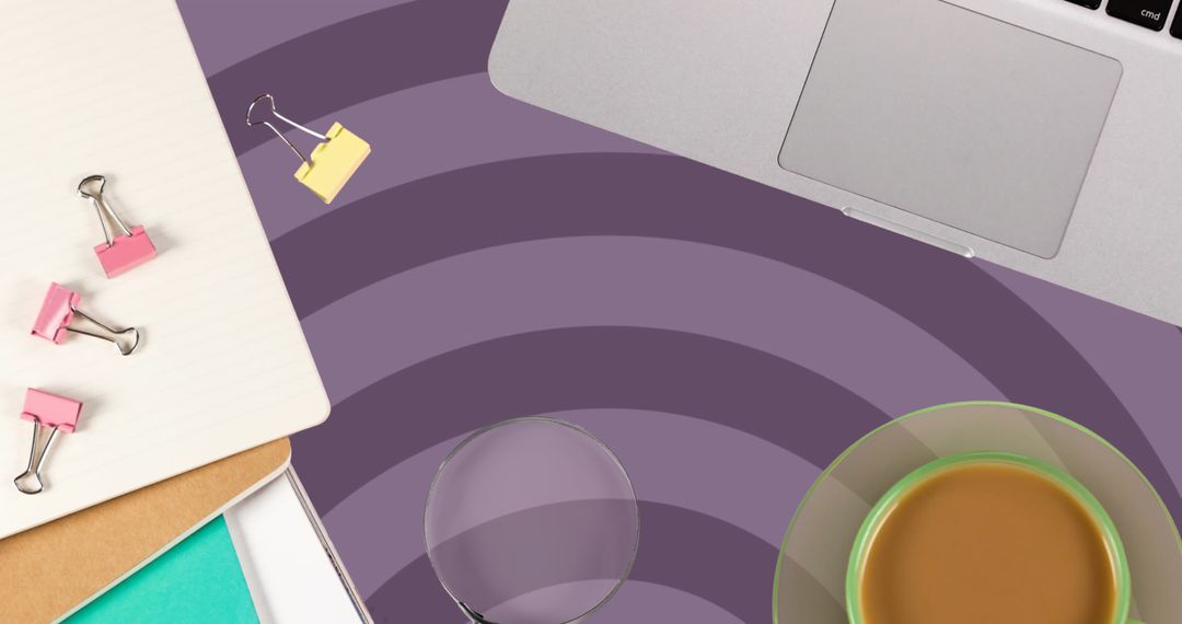 Stylish Workspace with Stationery and Laptop