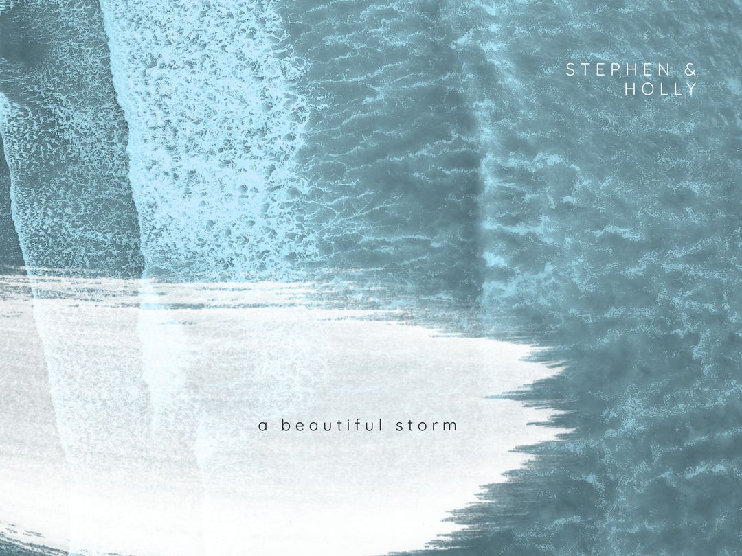 Serene Ocean Invitation Design with Powerful Waves