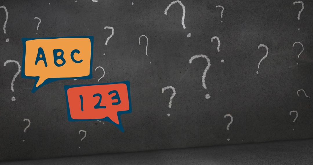 Question Marks with Speech Bubbles Signifying Learning