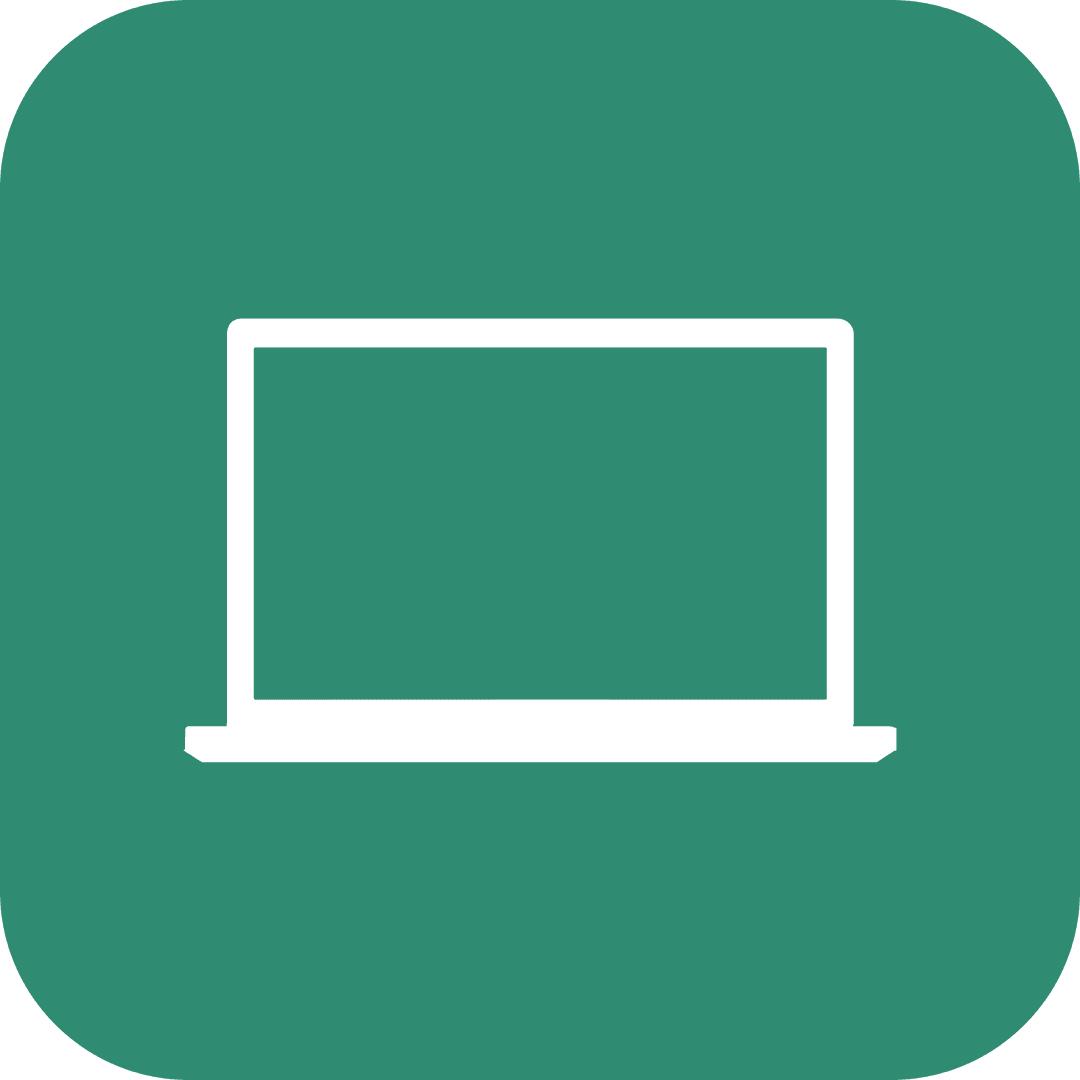Transparent Laptop Icon on Green Background