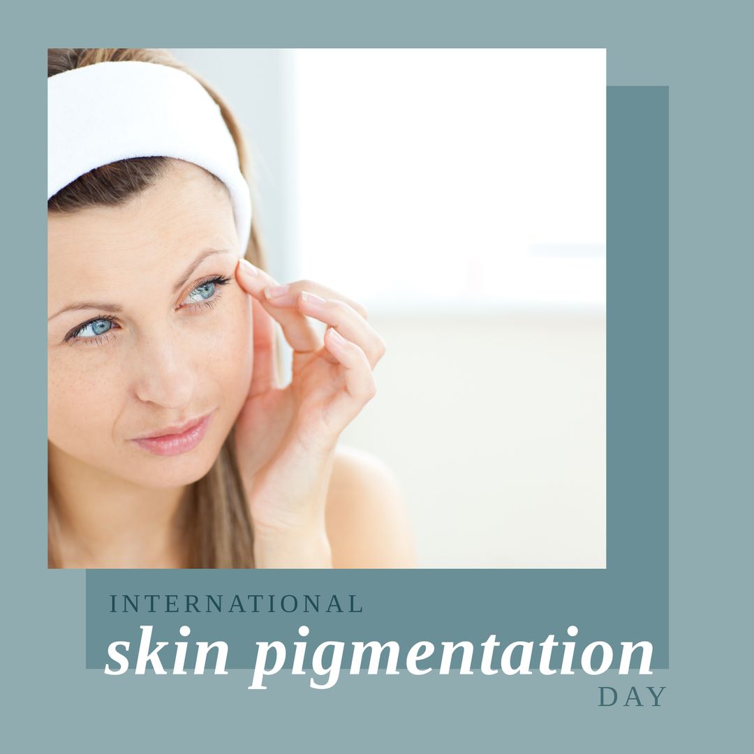 Woman Examining Face on International Skin Pigmentation Day