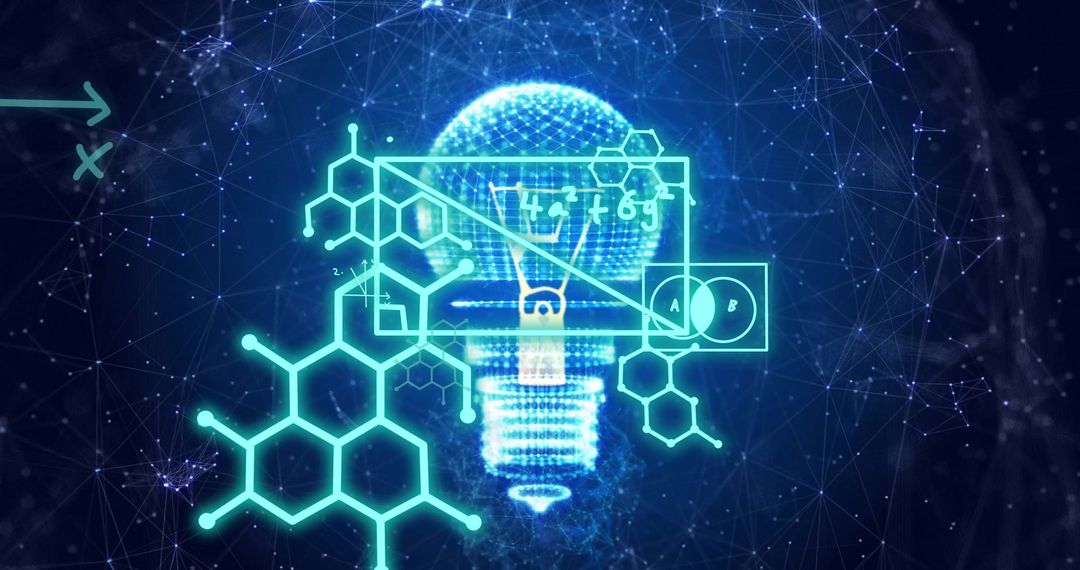 Digital Innovation and Global Connections Featuring Futuristic Lightbulb