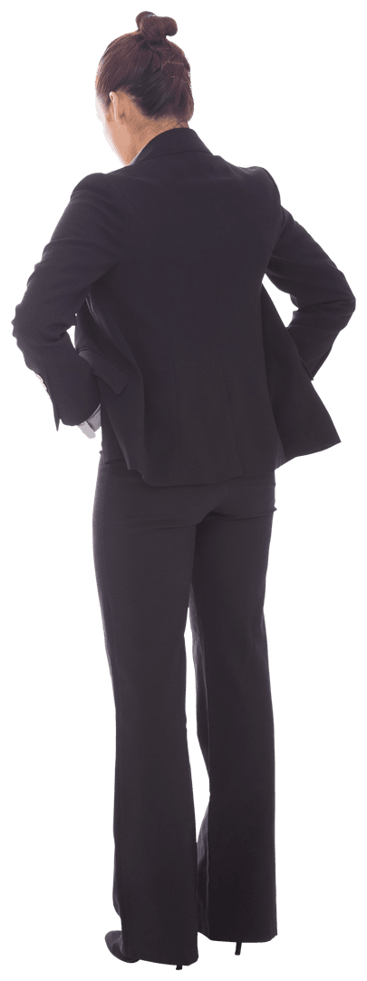 Confident Businesswoman Posing with Hands on Hips on Transparent Background