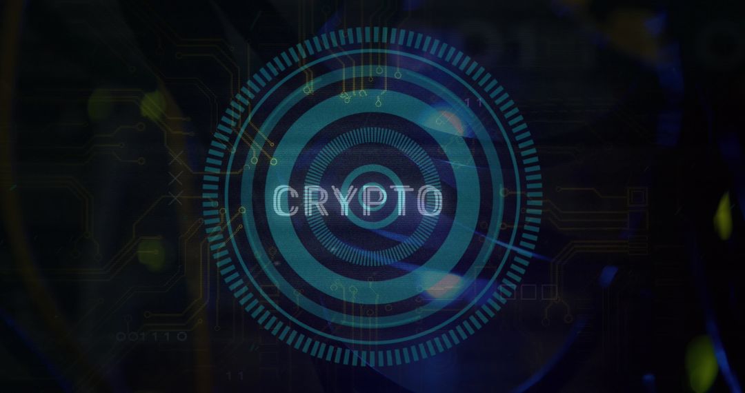 Digital Crypto Visualization on Computer Motherboard