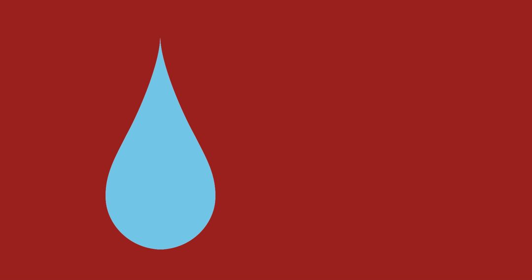 Minimalistic Water Drop on Red Background