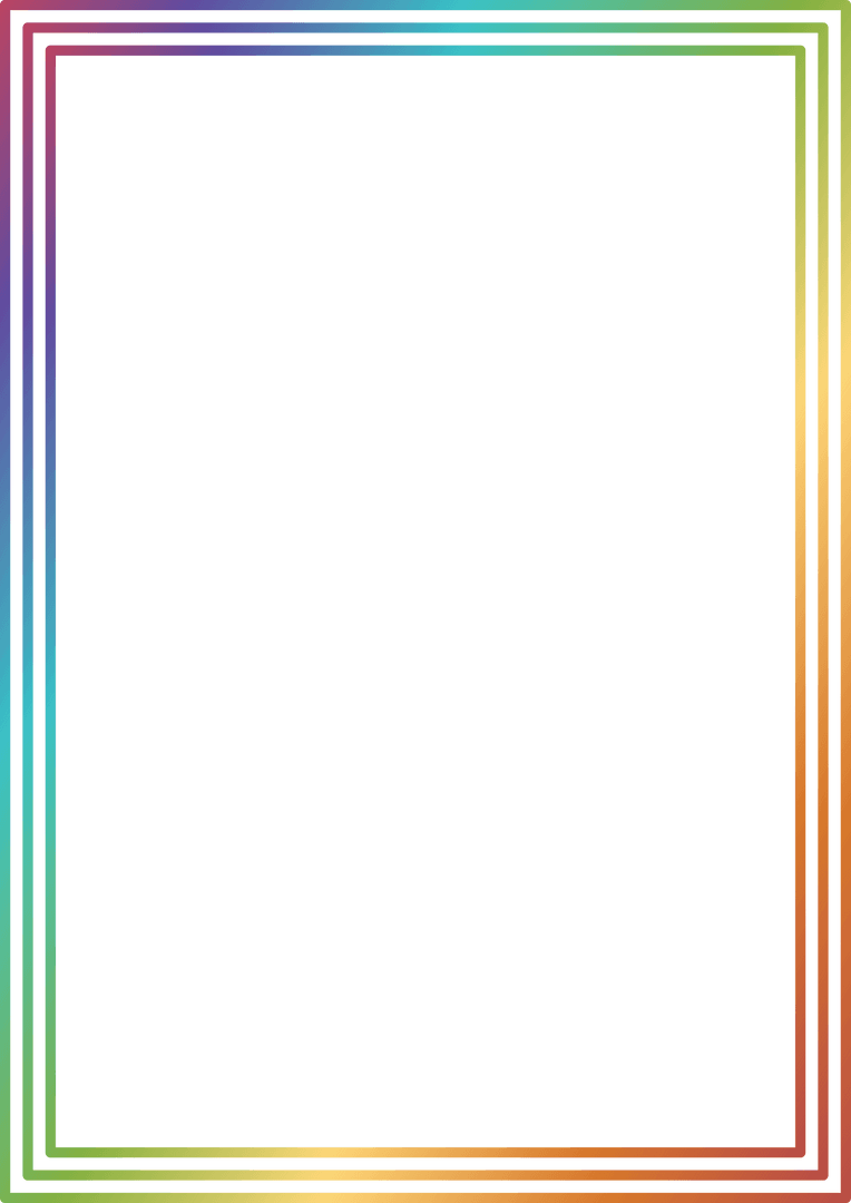 Colorful Transparent Frame with Rainbow Border on Black Background