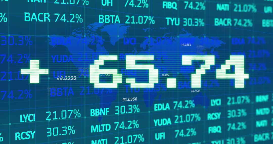 Financial Indicator Surging on Global Market Data Display