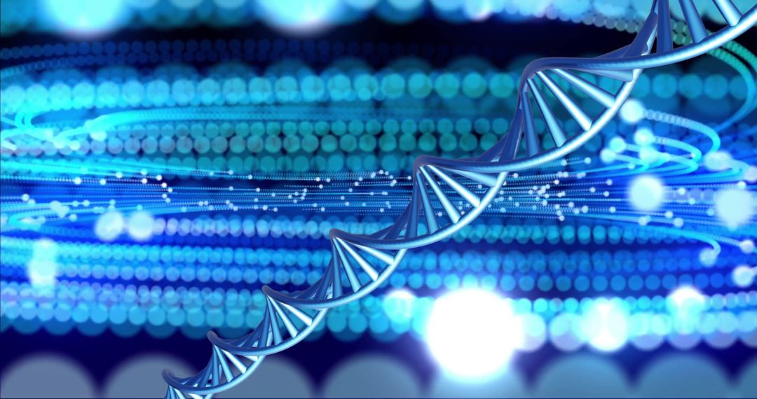 Spinning DNA Strand in Digital Abstract Background