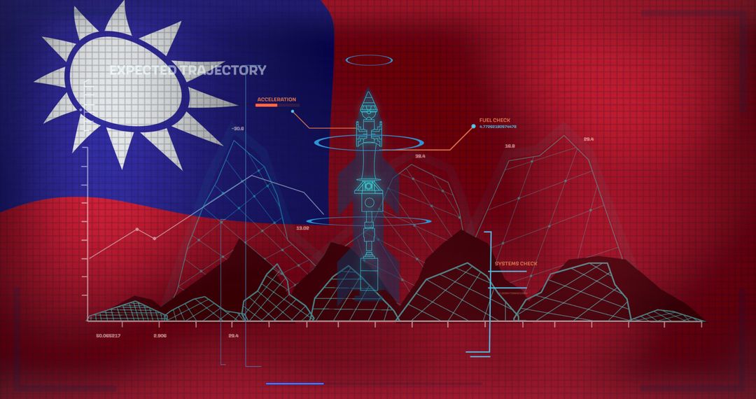 Innovative Data Processing Technology with ROC Flag Backdrop