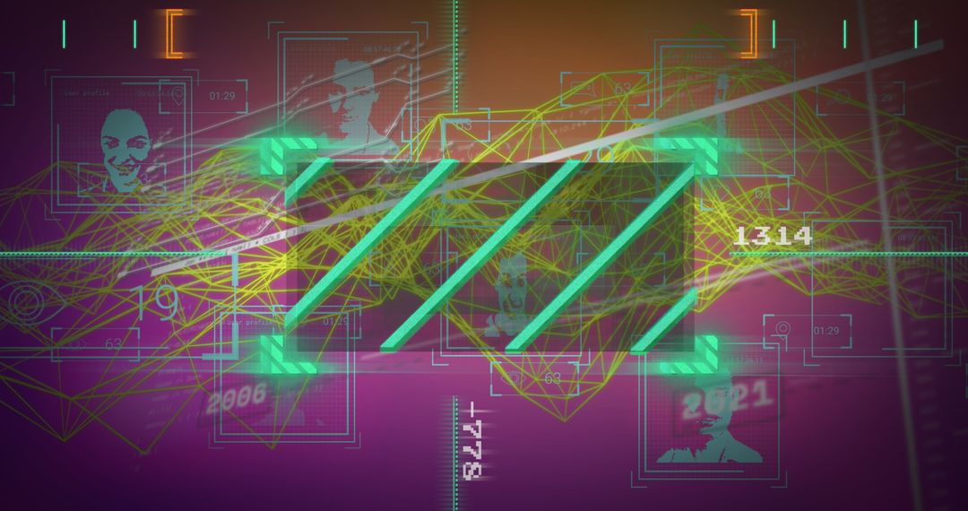 Futuristic Data Network Interface with Abstract Patterns