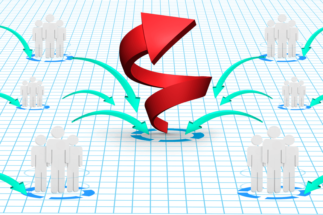 Business Network with Groups of People on Transparent Background