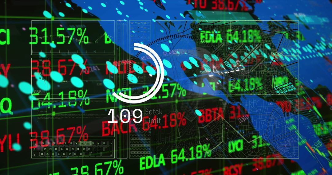 Digital Trading Display with Global Financial Data