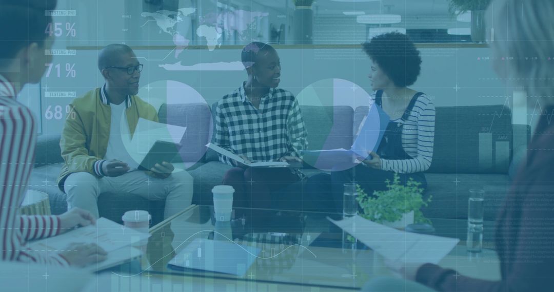 Diverse Team Collaborating on Digital Devices