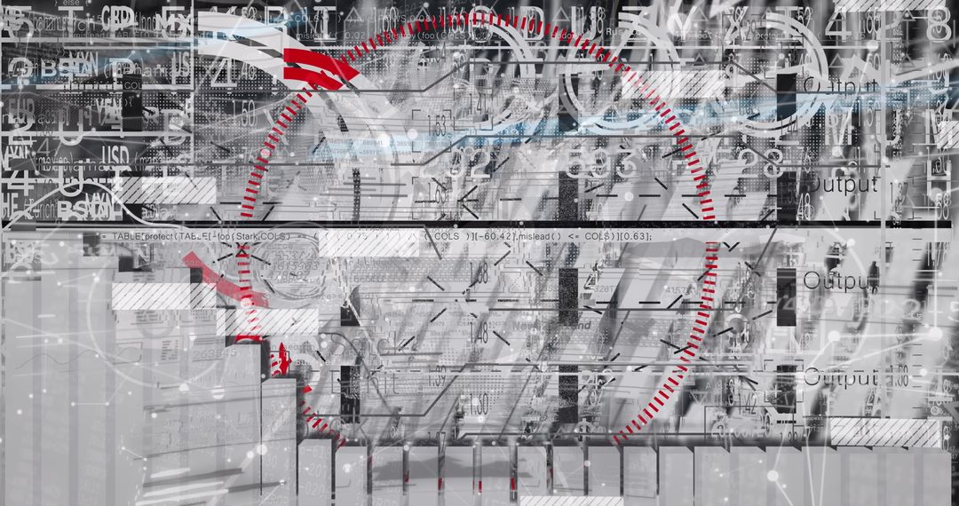 Futuristic Interface with Circular Scanner Overlay