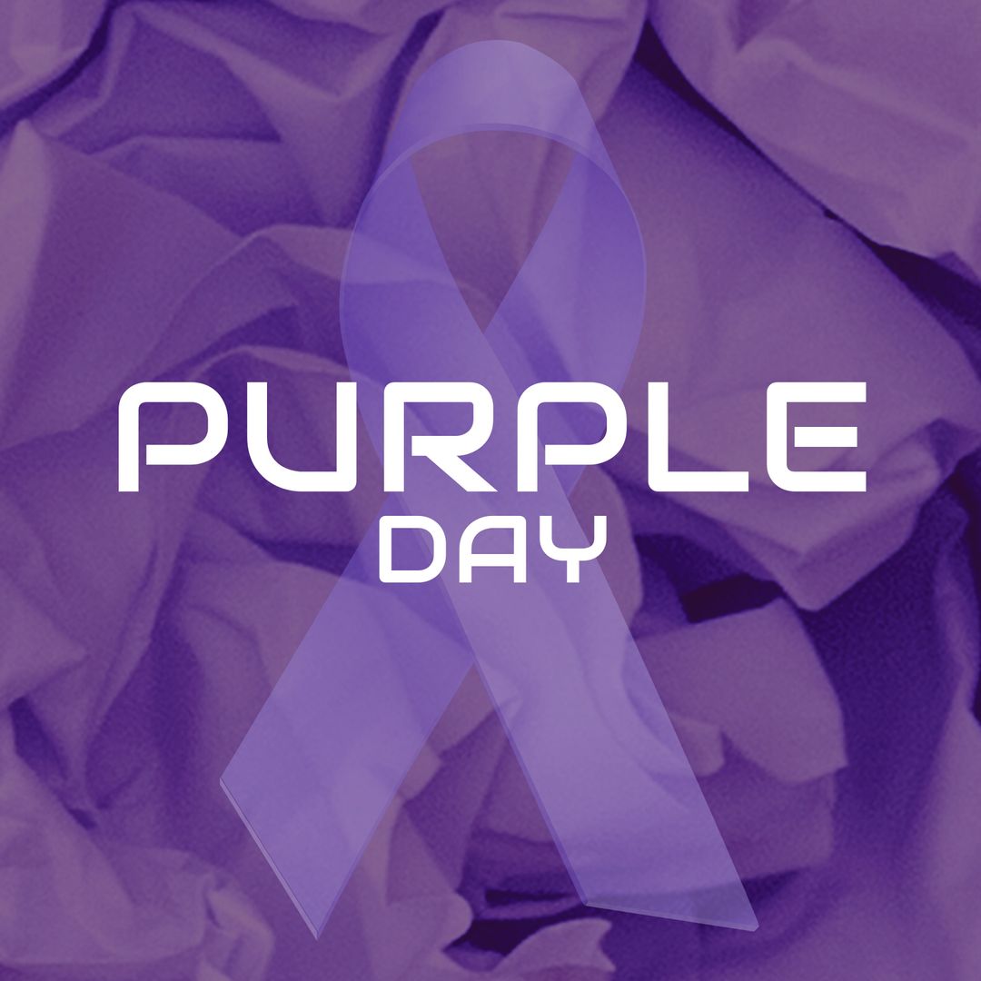 Purple Day Awareness Ribbon Design on Vibrant Background