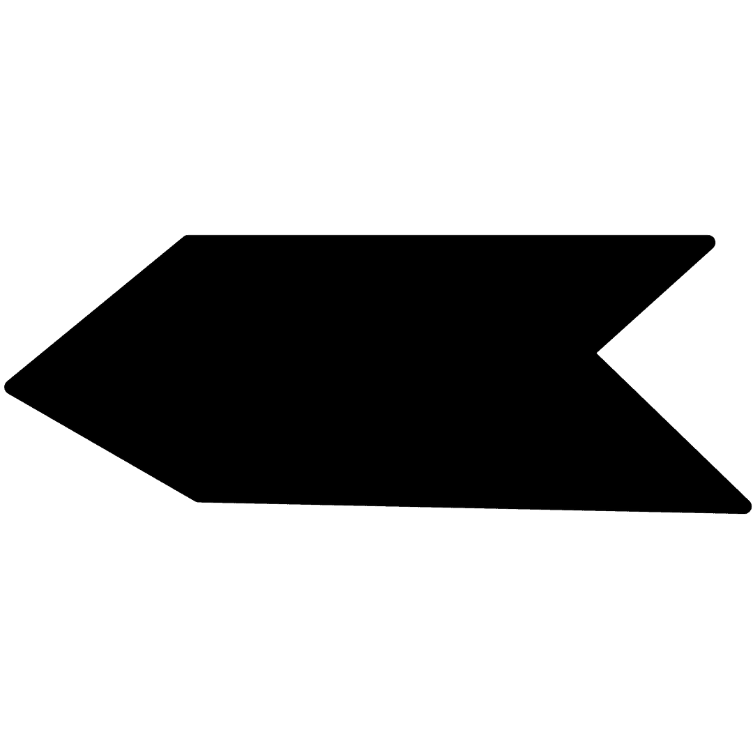 Black Left Pointing Directional Arrow on Transparent Background