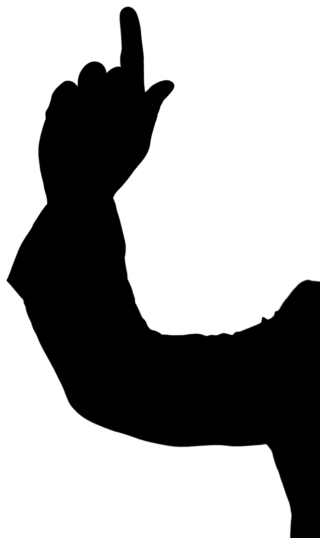 Transparent Silhouette of Male Hand Pointing, Gesture Concept