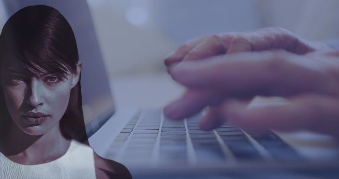 Digital Processing and Identity Concept with Laptop Focus