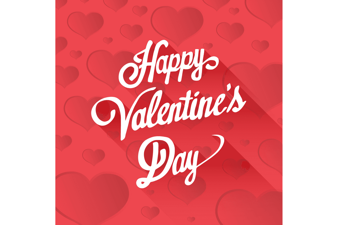 Valentine's Day Card Design with Transparent Background