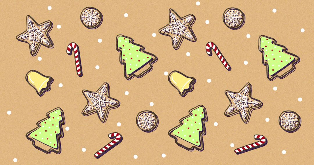 Christmas Themed Seamless Pattern with Festive Holiday Icons - Free Images, Stock Photos and Pictures on Pikwizard.com