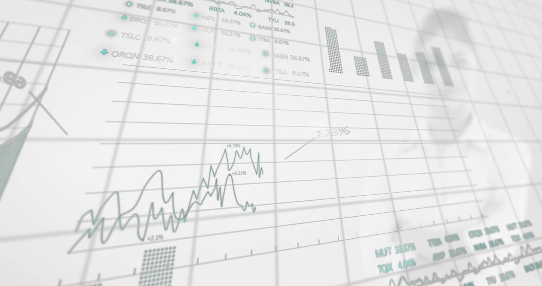 Digital Financial Data Analysis Overlay Chart Concept