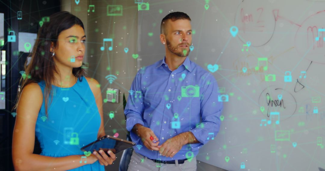 Digital Collaboration in Modern Office with Professionals Brainstorming