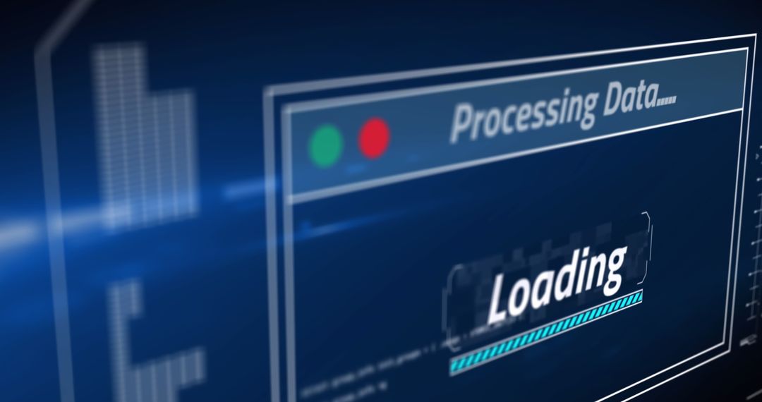 data processing screen with loading interface overlay - Free Images, Stock Photos and Pictures on Pikwizard.com