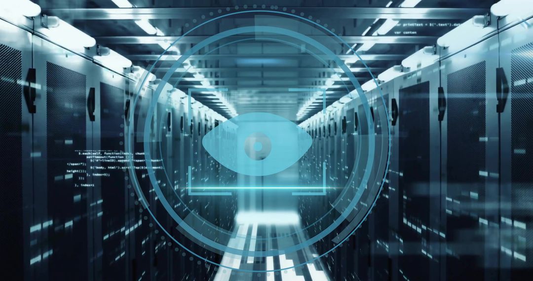 Holographic Security Eye Over Server Racks Monitoring Data Center with Floating Code and Rings