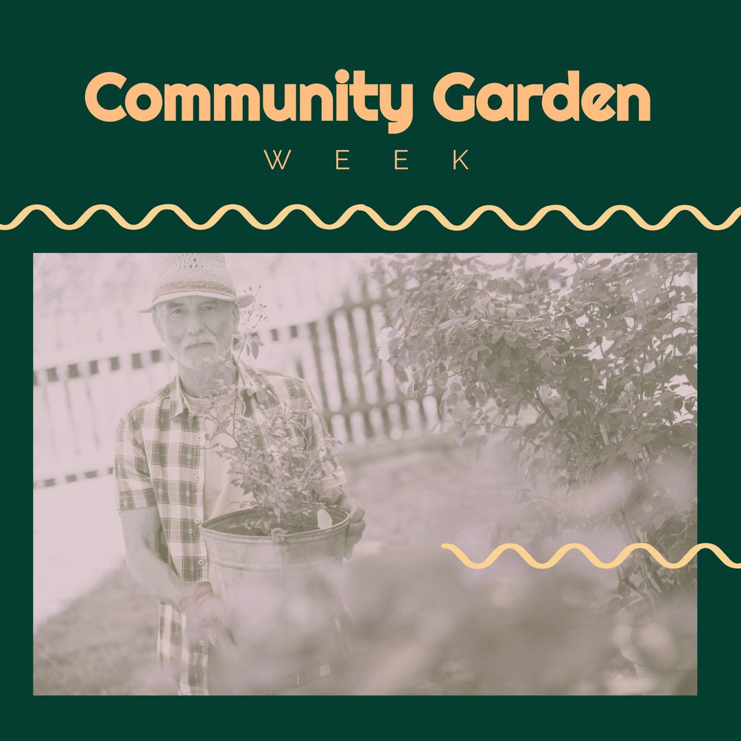 Senior Man Gardening for Community Garden Week Celebration