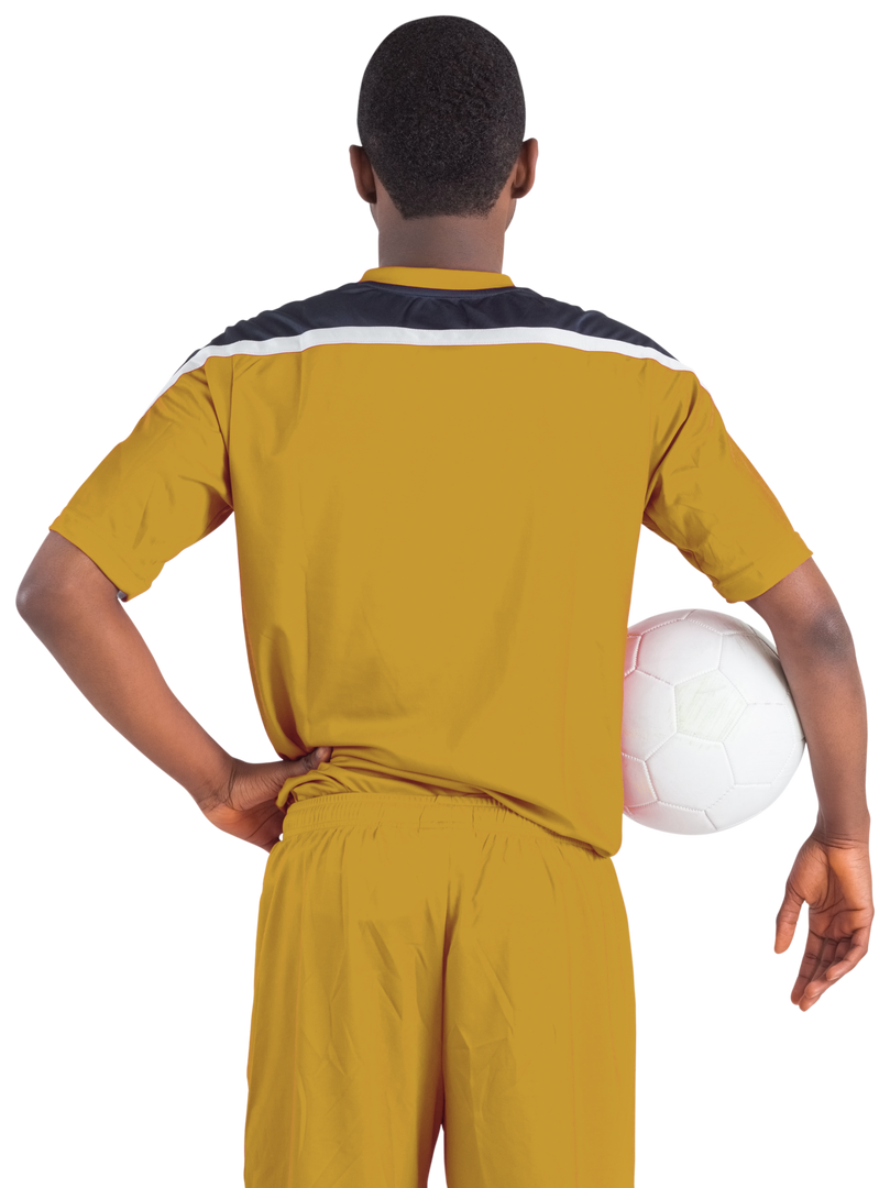 Young Athlete Holding Soccer Ball in Yellow Kit Football Player Transparent - Download Free Stock Images Pikwizard.com