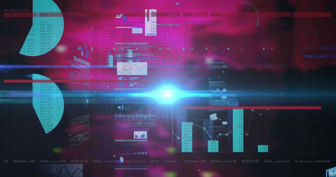 Data processing with futuristic interface overlay cityscape