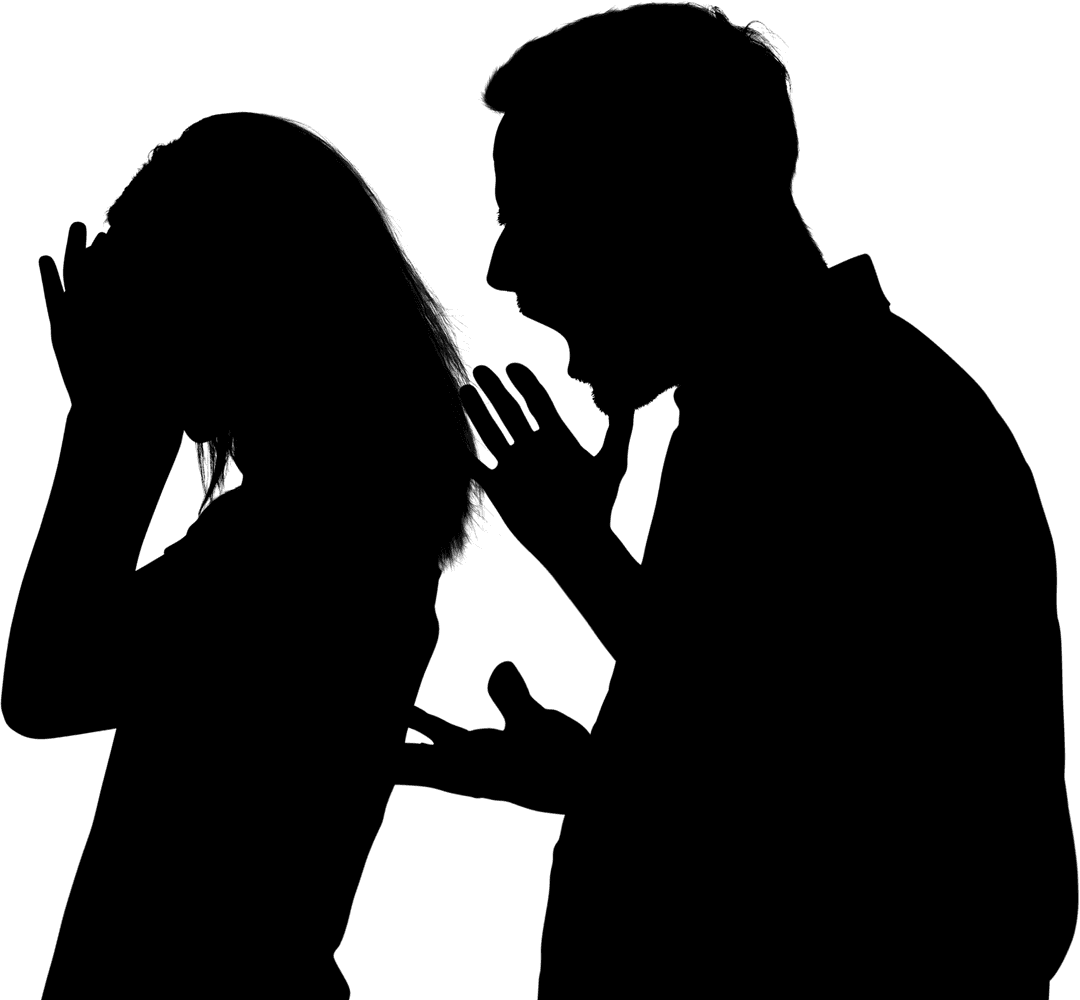 Transparent Silhouette of Arguing Couple Vector