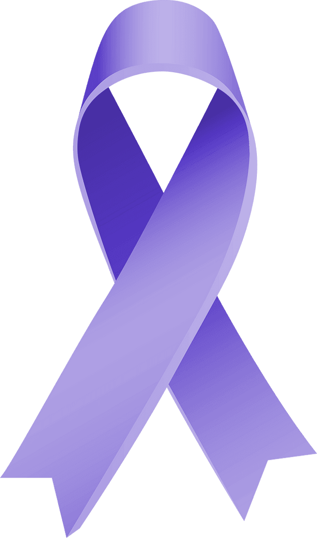 Purple Awareness Ribbon Vector on Transparent Background