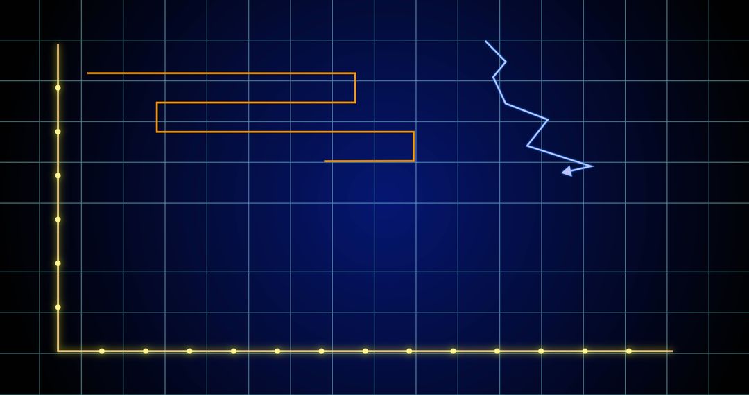 Abstract Graph with Digital Blue and Orange Lines