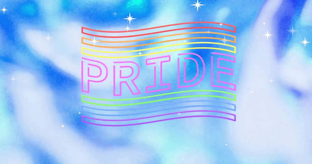 Vibrant Pride Illustration with Abstract Background and Falling Stars