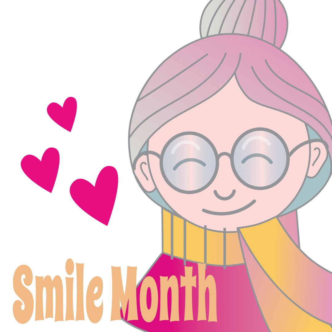 Joyful Illustration Celebrating Smile Month with Heart Shapes