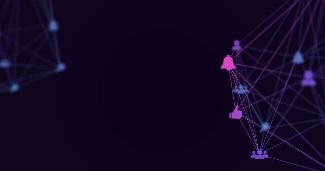 Digital Network with Notification and Social Media Icons