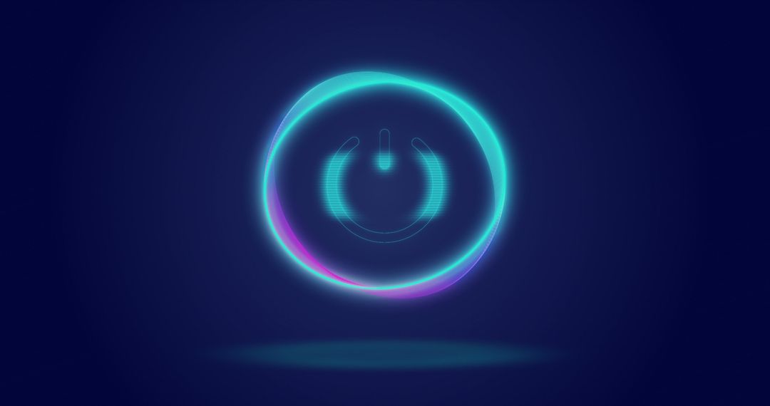 Glowing Power Button Symbol on Dark Background