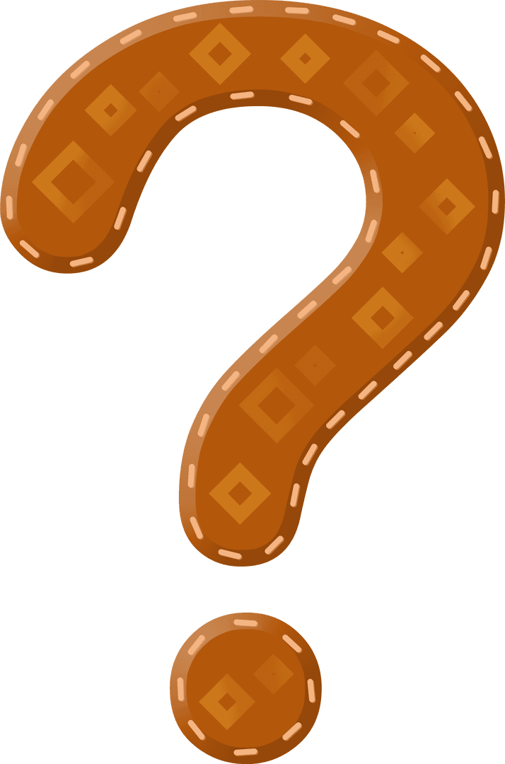Brown Quilted Question Mark Abstract Transparent Background